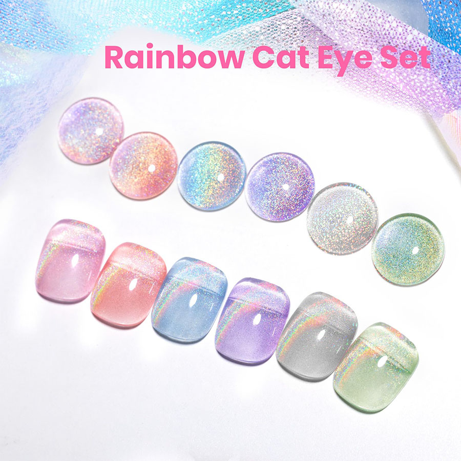 Nail Art Cat Eye Pink - QAZIXU 1/6 Pcs Set Cat Eye