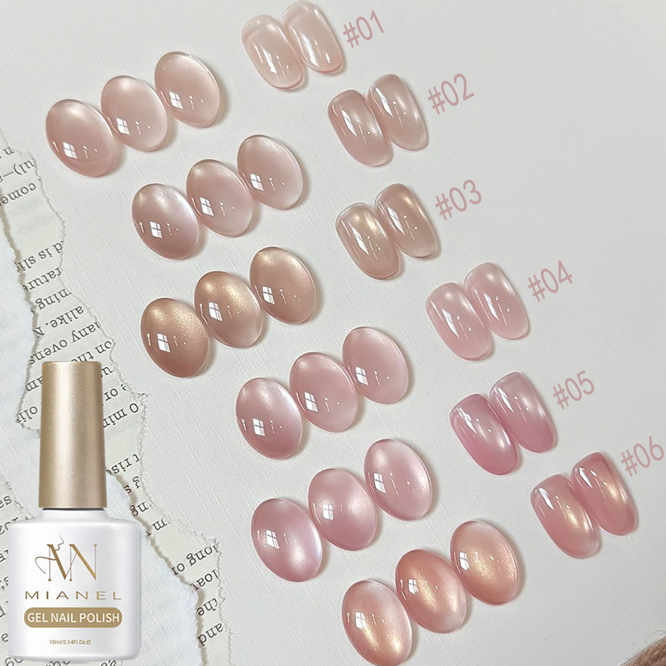 Nail Art Cat Eye Pink - MIANEL 10ML Seri Lover Pink Cat