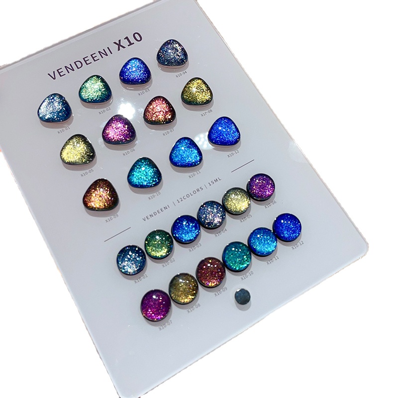 Nail Art Glitter - VENDEENI 18 Warna 12 Warna Glitter
