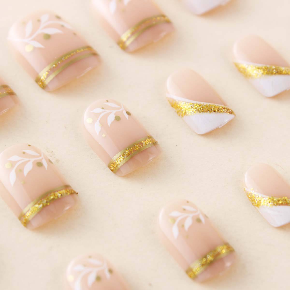 Kuku Palsu Pendek Bentuk Kotak - Nail Art Glitter ulasan dan harga