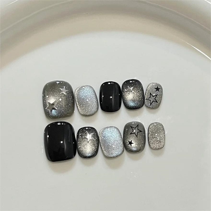 10 Buah Kuku Palsu Buatan Tang - Nail Art Glitter ulasan dan harga