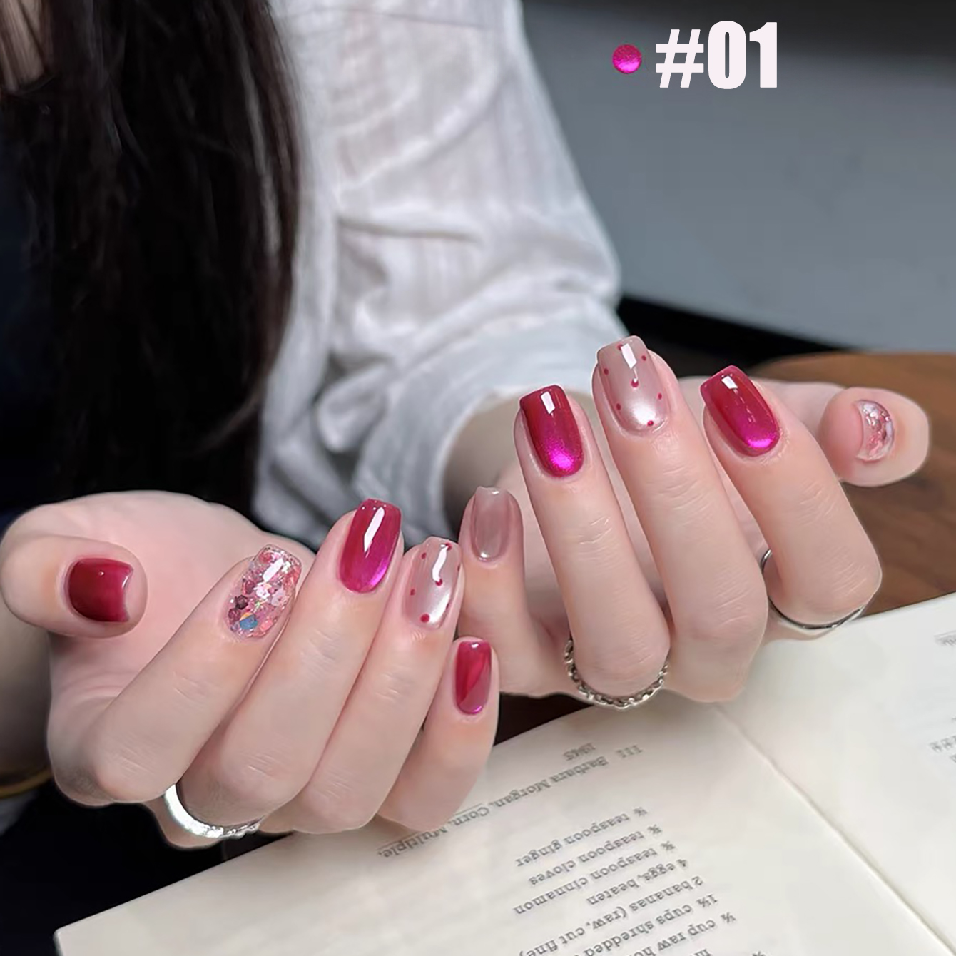 MIANEL Summer 2026 Gel Kuku Ca - Nail Art Cat Eye Pink ulasan dan harga