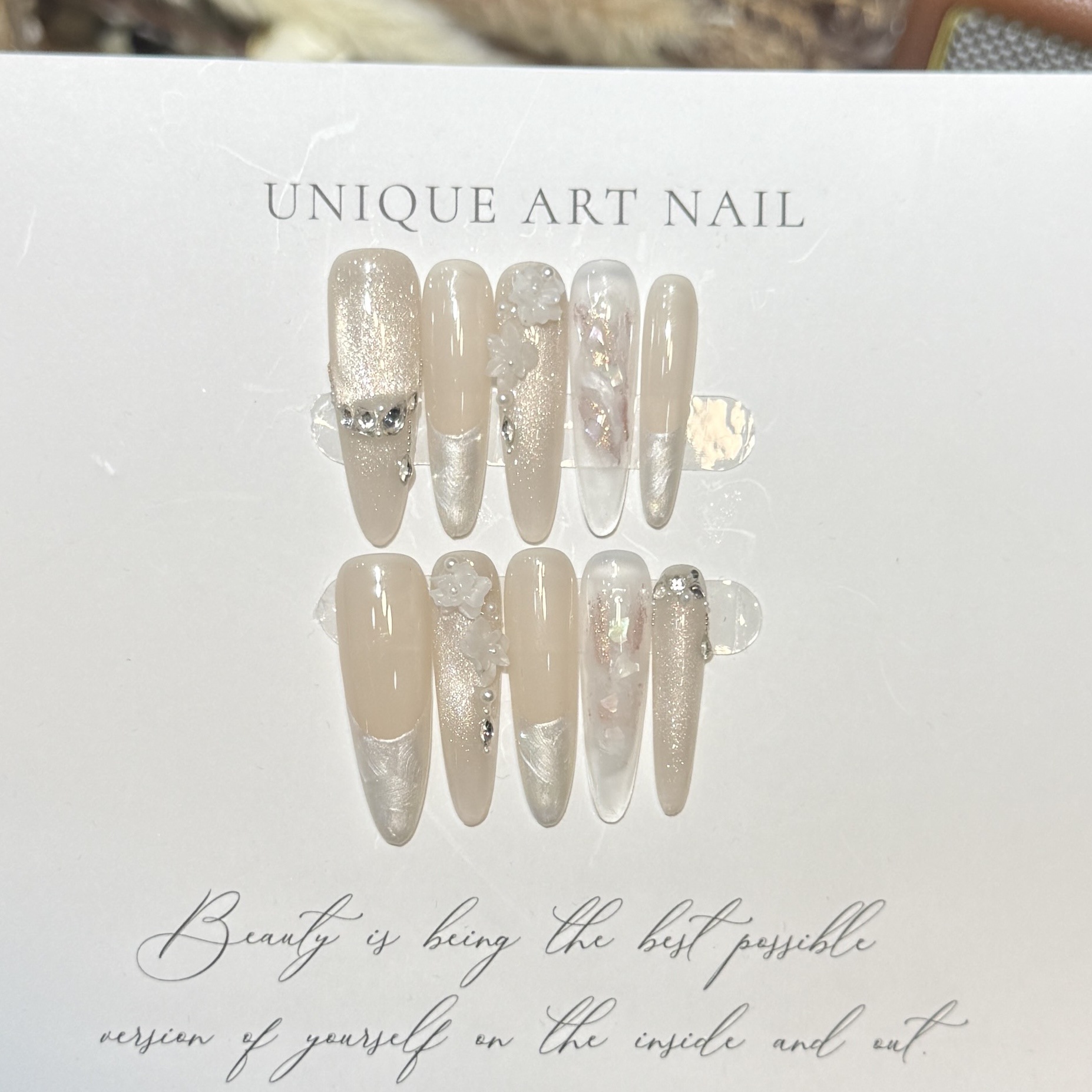 Kuku Palsu 10PCS Ungu Fantasi  - Nail Art Glitter ulasan dan harga