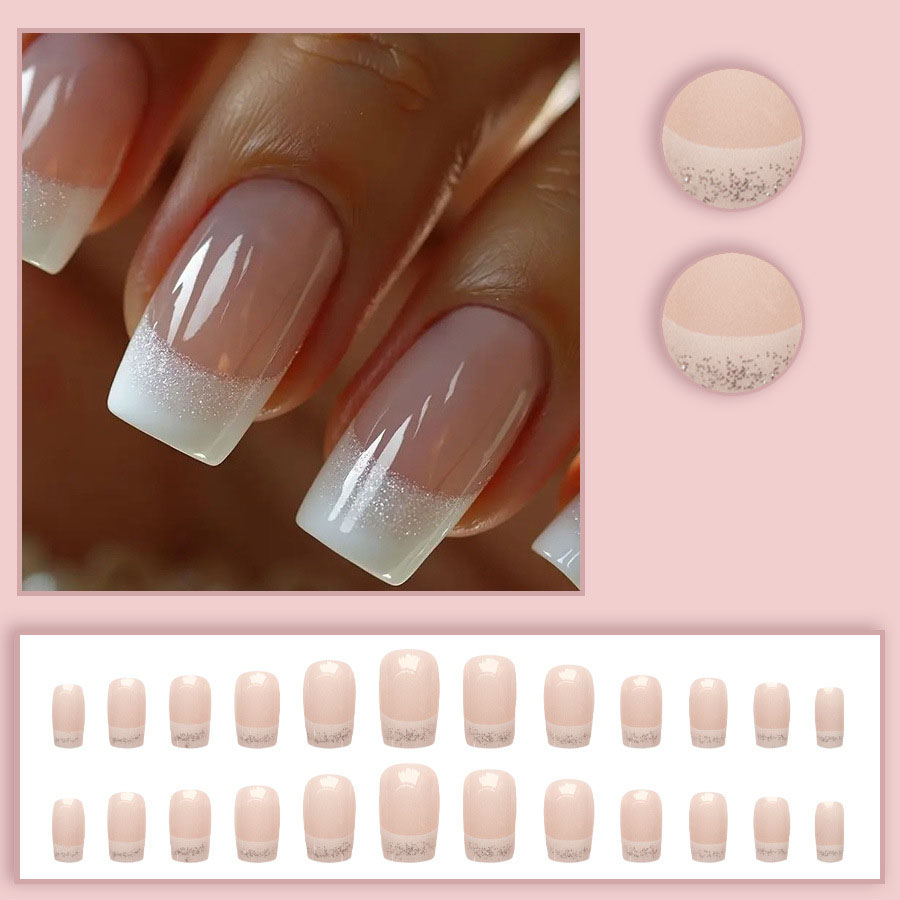 24pcs/set Kuku Palsu Kotak Sed - Nail Art Glitter ulasan dan harga