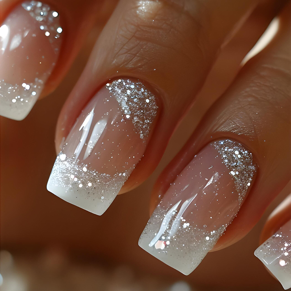 24pcs/set Kuku Palsu Kotak Sed - Nail Art Glitter ulasan dan harga