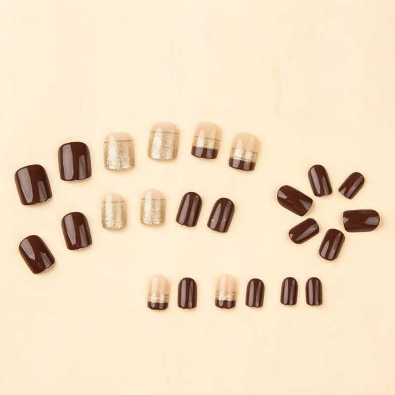 Kuku palsu pendek persegi untu - Nail Art Glitter ulasan dan harga