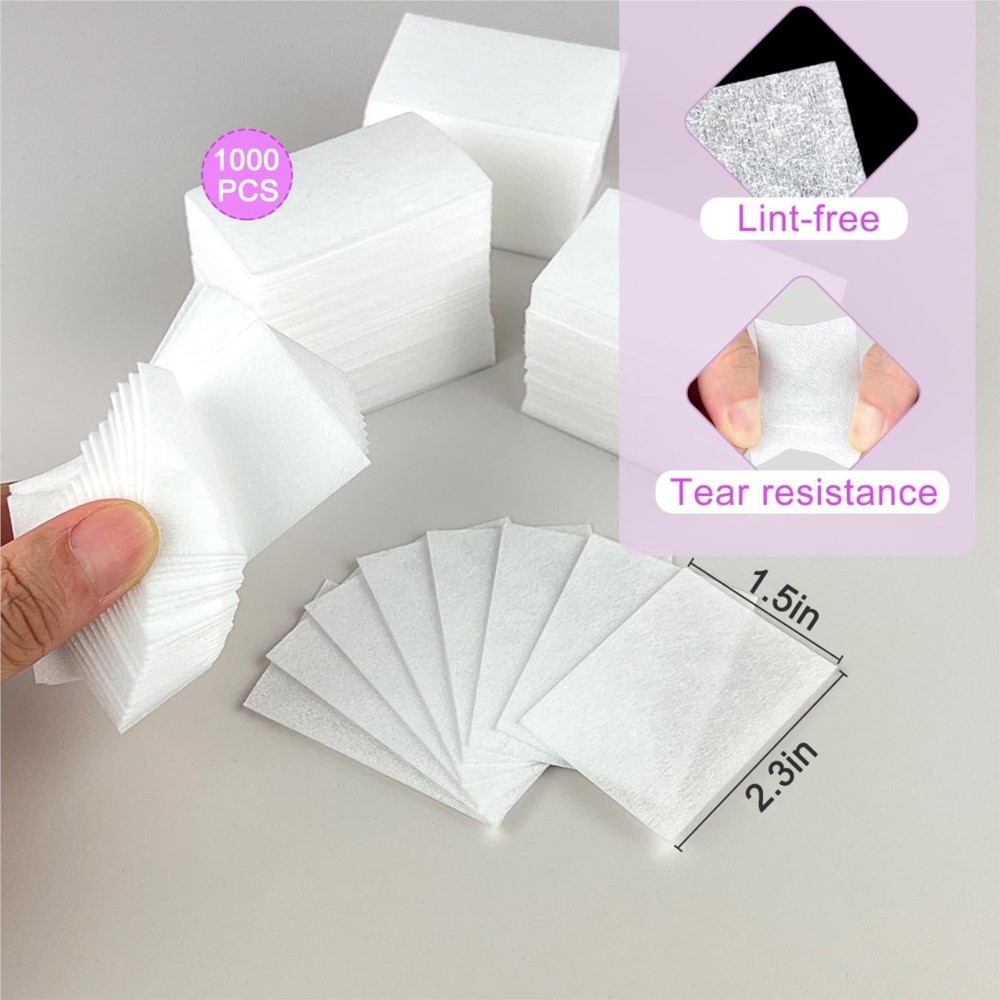 1000Pcs Tisu Kuku Bebas Serat  - Nail Art Gel Polish ulasan dan harga