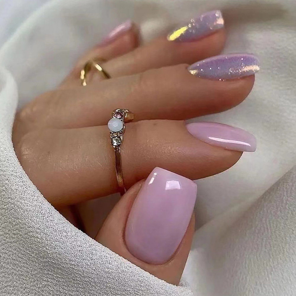 Kuku palsu pendek untuk wanita - Nail Art Glitter ulasan dan harga