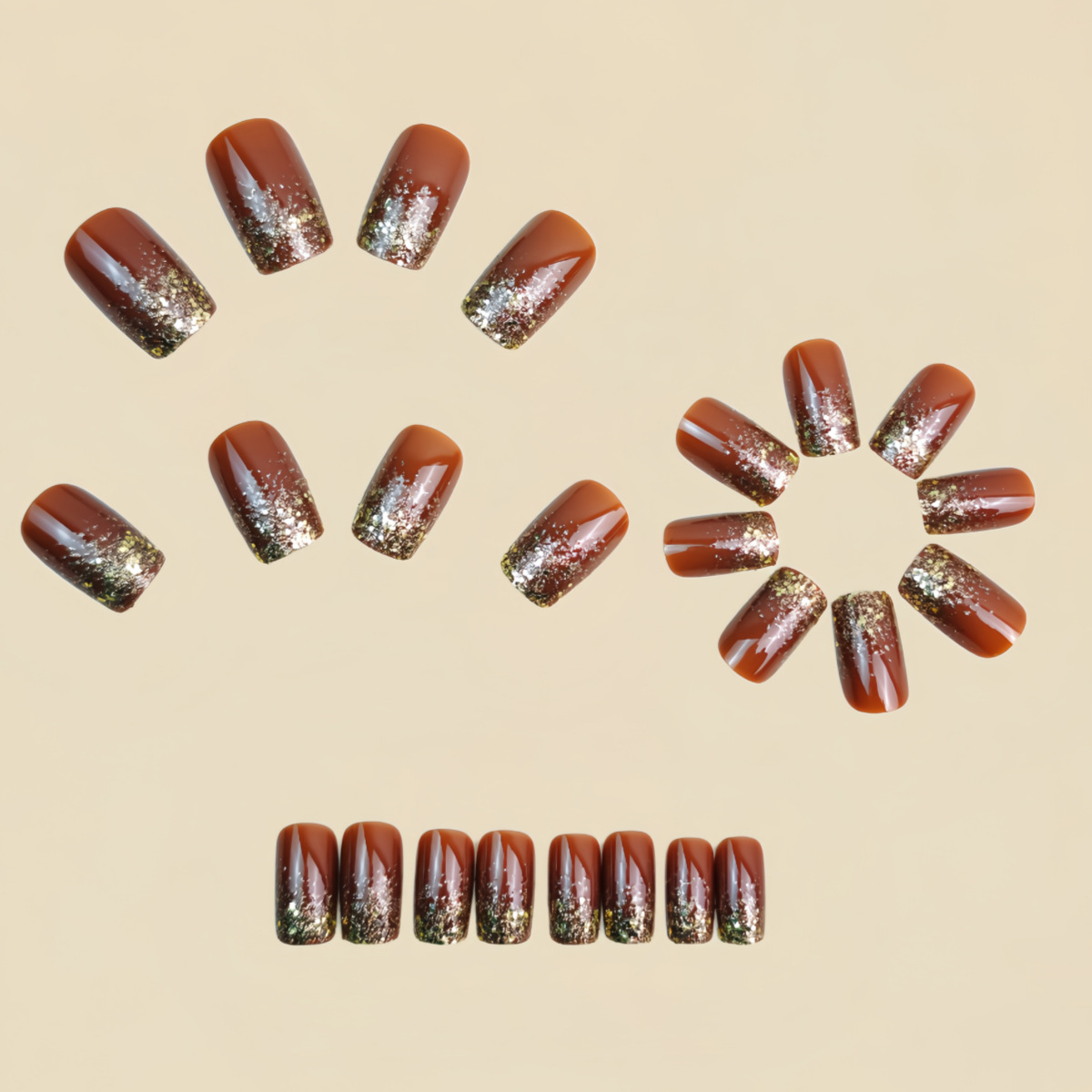Kuku palsu pendek sedang grada - Nail Art Glitter ulasan dan harga